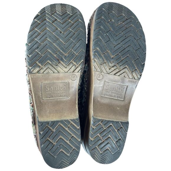 Sanita Danish Woven Green Tweed Nursing Work Clogs Women's Size 41 - Picture 6 of 10